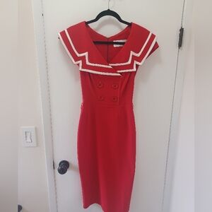Tatyana XS Red Vintage Style Sailor Jerry Dress